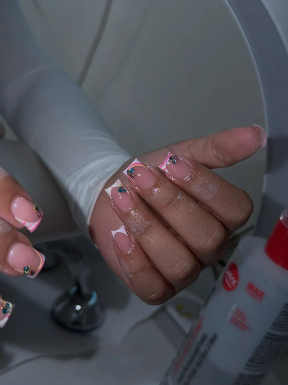 Floral blueberry nail set